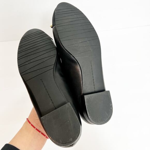 VANELO PEARL GOLD LEATHER BLACK GOLD WOMEN FLATS SIZE 7 - Picture 5 of 6